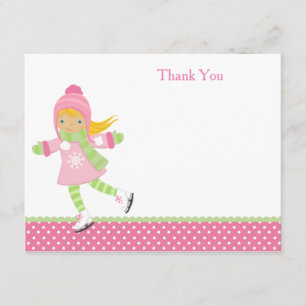 Notes de Merci d'anniversaire de patinage de glace