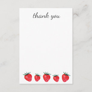 Notes de Merci d'aquarelle de fraise