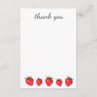 Notes de Merci d'aquarelle de fraise