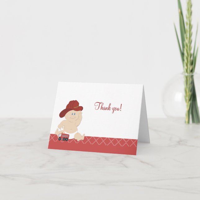Notes de Merci pliées par POMPIER de BÉBÉ (Devant)