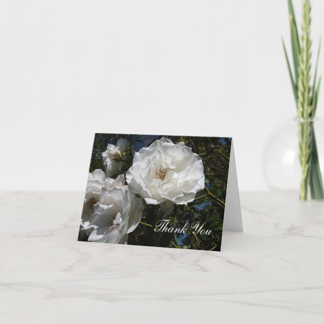 Notes de Merci - roses blancs (Devant)