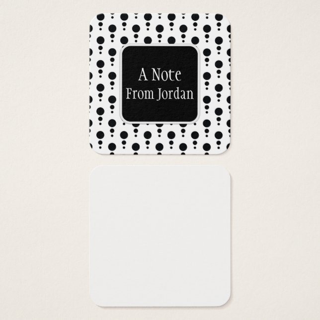 Notes de message du Motif des bulles rétro noires  (Devant & derrière)