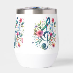 Notes de musique et fleurs