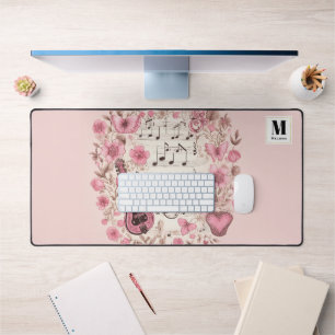 Notes de musique et fleurs élégantes