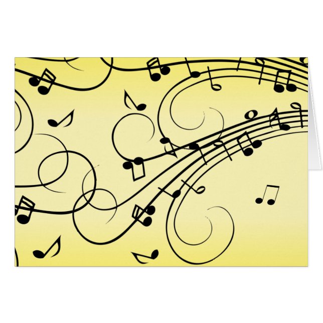 Notes de musique fantaisie jaune (Devant horizontal)