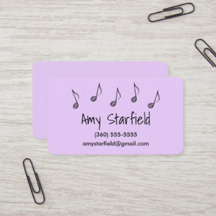 Notes de musique Lavender Cartes de visite
