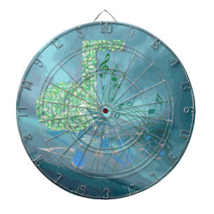 Notes de musique verte et bleue Abstrait 2 Cibles 