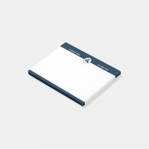 Notes de post-it bleu blanc Swag promotionnel