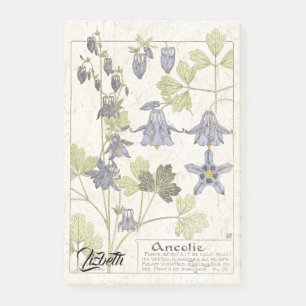 Notes de post-it botaniques de fleur de Nouveau