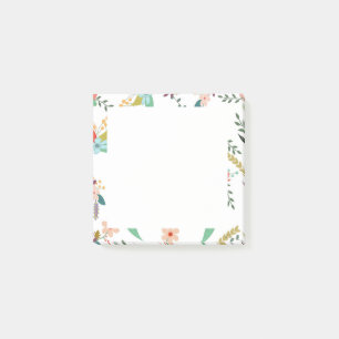 Notes de post-it collantes de fleurs florales