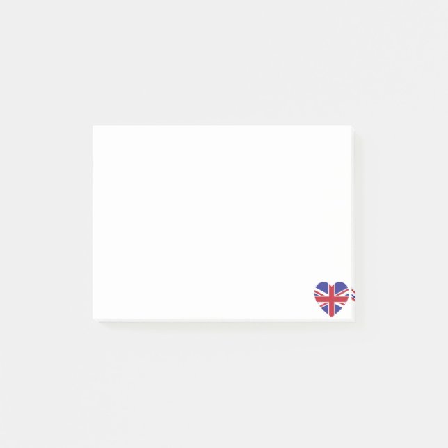 Notes de post-it de coeur d'Union Jack (Devant)