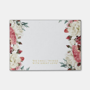 Notes de post-it de conception assez florale