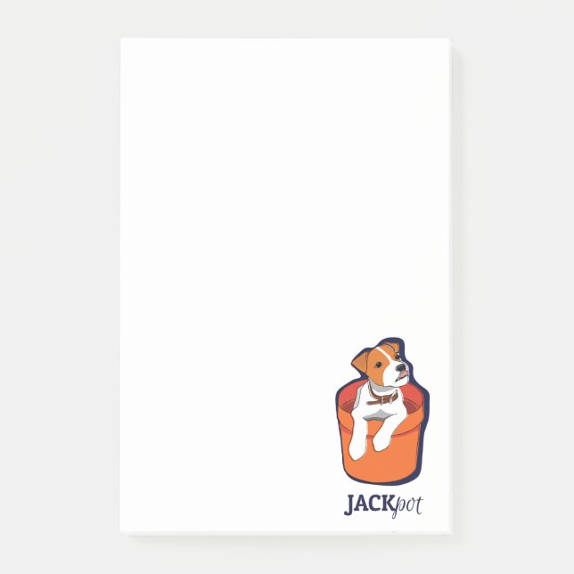 Notes de post-it de Jack Russell Terrier de gros (Devant)