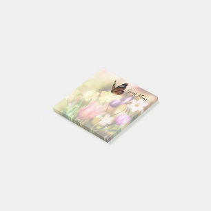 Notes de post-it de jardin de papillon