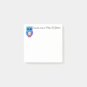 Notes de post-it de monogramme de hibou