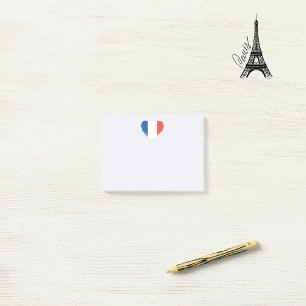 Notes de Post-it du coeur français