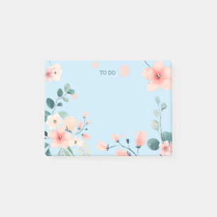 Notes de post-it du Pastel bleu de printemps