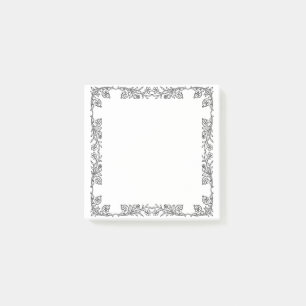 Notes de post-it florales vintages simples de