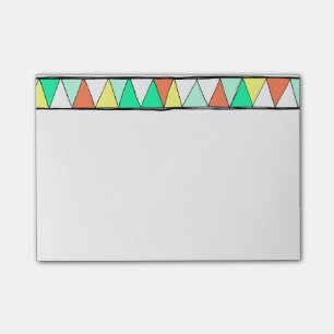 Notes de post-it jaunes de corail turquoises de