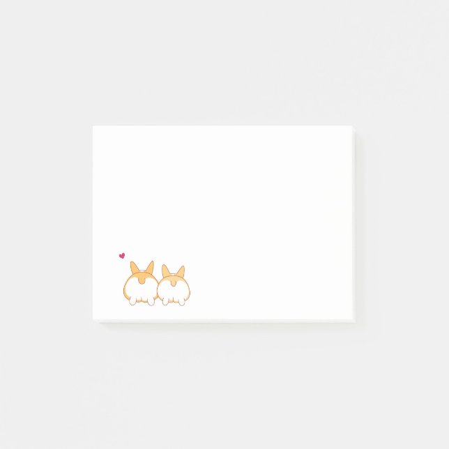 Notes de post-it mignonnes de bout de corgi (Devant)