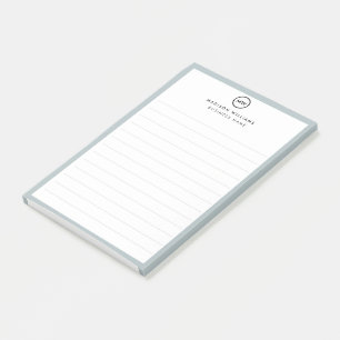 Notes de post-it monogramme minimum pour le client