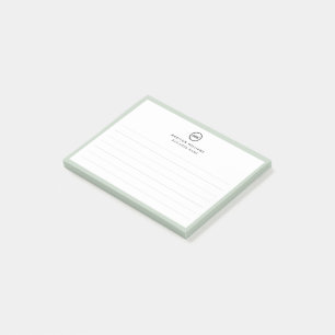 Notes de post-it monogramme minimum pour le client