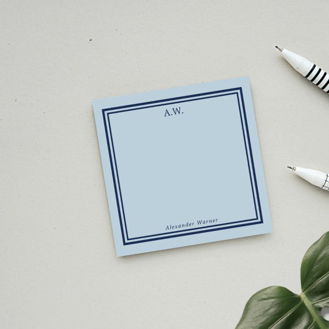 Notes de post-it monographie marine et bleu clair (Créateur téléchargé)