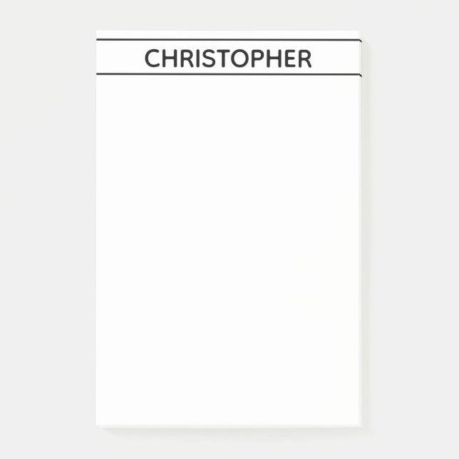 Notes de post-it NOIR PERSONNALISÉES (Devant)