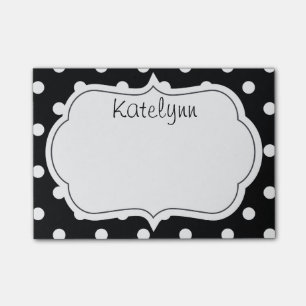 Notes de post-it noires et blanches de monogramme