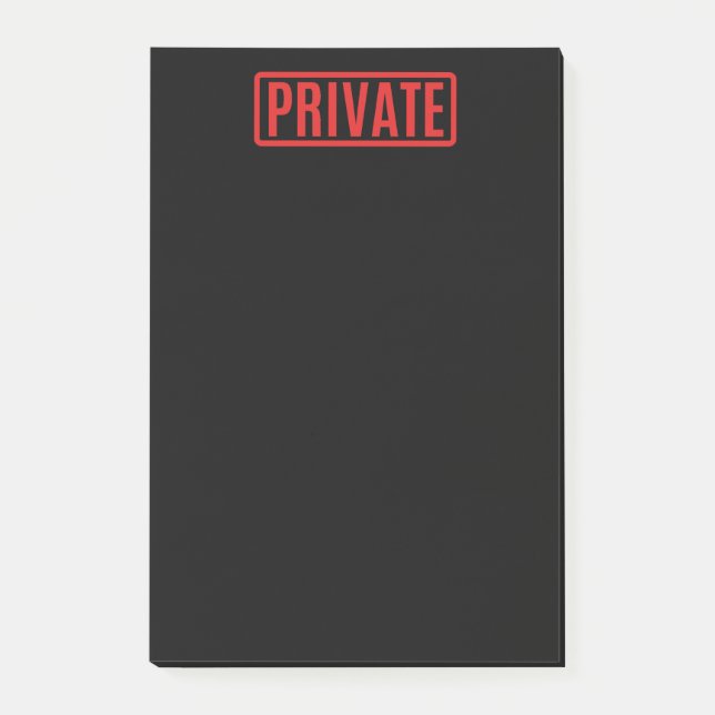 Notes de post-it privées en noir (Devant)