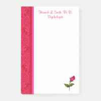 Notes de post-it roses de remous rouges et roses