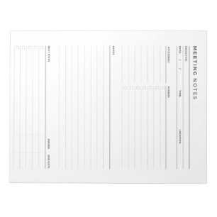 Notes de réunion Bloc-notes, Bloc-notes pour le tr