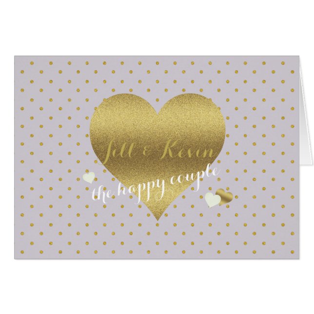 Notes du Mariage Co Gold Heart & Lavender Wedding  (Devant Horizontal)