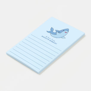 Notes du post-it de Shark Kid's Cute Kawaii