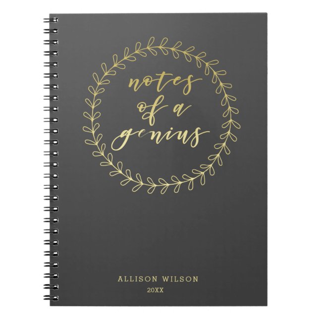 Notes d'un Carnet de typographie d'or de génie (Devant)