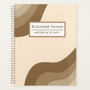 Notes et trucs marron beige Abstrait ondulé Pe