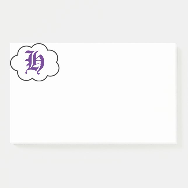 Notes initiales du monogramme H post-it (Devant)