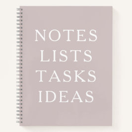 Notes Lists Tasks Ideas Minimal Spiral Notebook Notizbuch