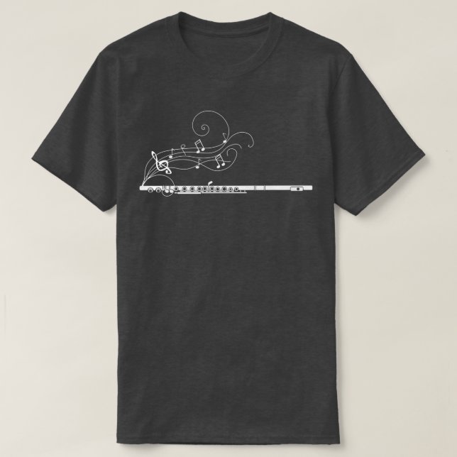 Notes Music Sheet Transverse Flute 2120 T-Shirt (Design vorne)