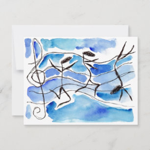 Notes musicales anthropomorphes Invitations blanch