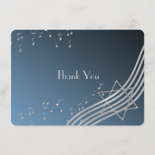Notes musicales Barre de carte plat Mitzvah Merci 