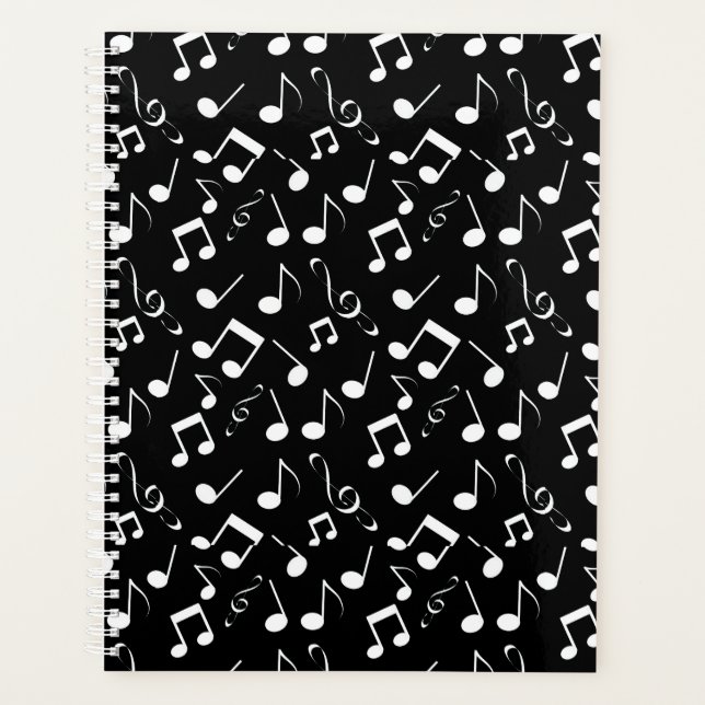 Notes musicales blanches Conception Planificateur  (Devant)