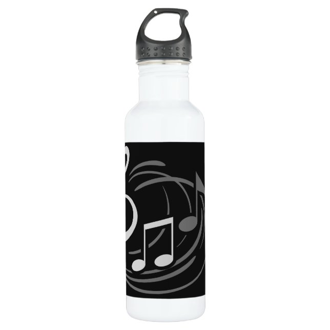 Notes musicales bouteilles d'eau de nom personnali (Devant)