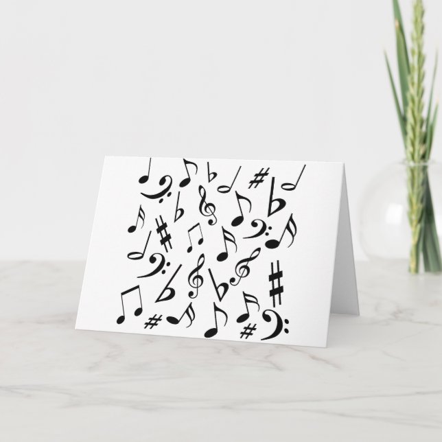 Notes musicales Carte d'anniversaire - Texte perso (Devant)