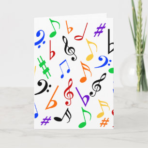 Notes musicales Carte de vacances - Multi