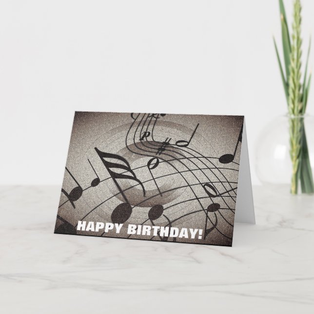 Notes musicales Carte de voeux d'anniversaire (Devant)