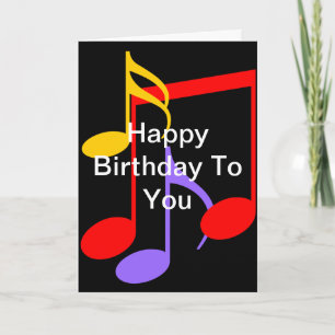 Notes musicales d'anniversaire Carte de voeux plié