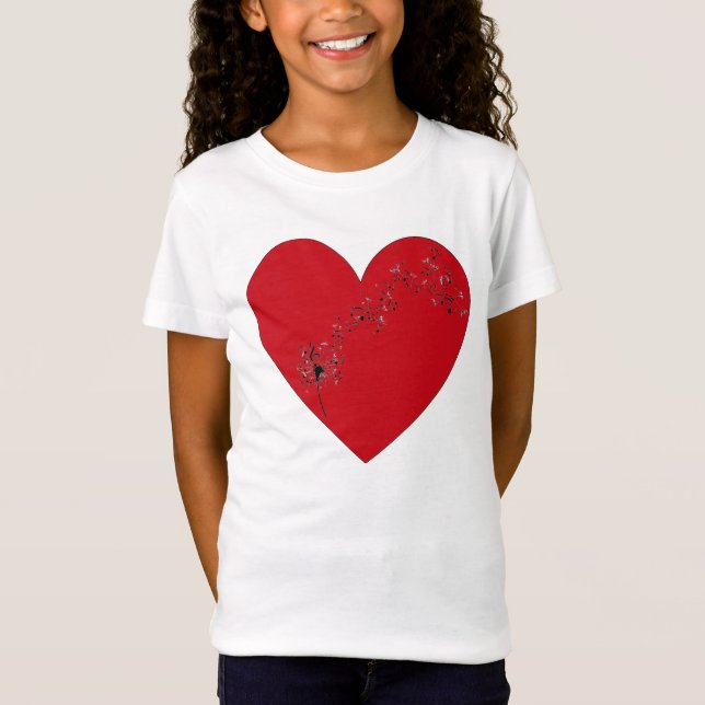Notes musicales dans le coeur, T-shirt (Devant)