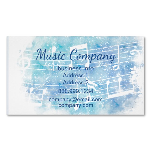 Notes musicales d'aquarelle moderne Carte de visit (devant)