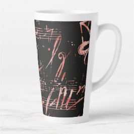 Notes musicales En Or Rose Grande Mug Latte